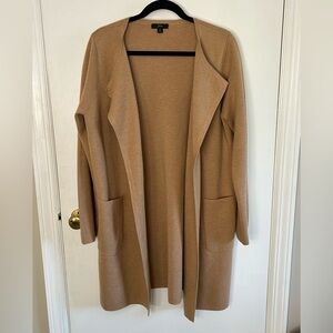 J CREW LIGHT BROWN MERINO WOOL BLAND OPEN FRONT CARDIGAN SWEATER BLAZER SIZE MED